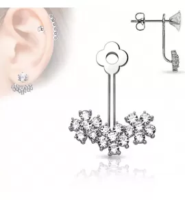 Подвеска для сережек TATIC ED-05-C с цветочками и фианитами