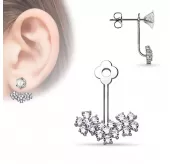 Подвеска для сережек TATIC ED-05-C с цветочками и фианитами