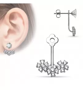 Подвеска для сережек TATIC ED-05-C с цветочками и фианитами