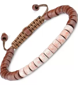 Бордовый браслет в стиле Шамбала Everiot Select LNS-2011 из керамических бусин