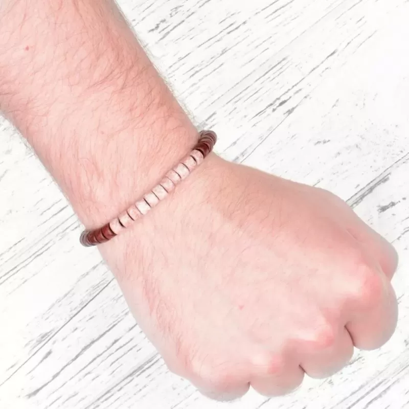 Бордовый браслет в стиле Шамбала Everiot Select LNS-2011 из керамических бусин