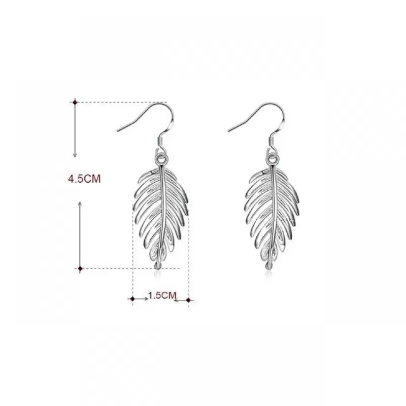 Серьги-подвески SPE-XP-14280 в форме листочка