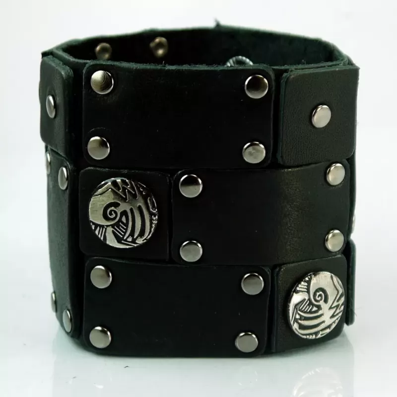 Кожаный браслет мужской Scappa P-609 черный