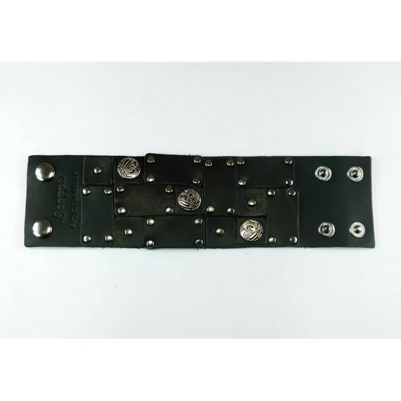 Кожаный браслет мужской Scappa P-609 черный