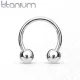 Циркуляр (подкова) с внешней резьбой из титана Pirslab T23H серьга для септума, хряща уха, брови, носа, губ, пупка, сосков, пирсинга смайл