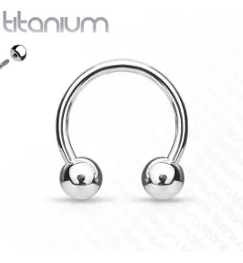 Циркуляр (подкова) с внешней резьбой из титана Pirslab T23H серьга для септума, хряща уха, брови, носа, губ, пупка, сосков, пирсинга смайл