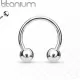Циркуляр (подкова) с внешней резьбой из титана Pirslab T23H серьга для септума, хряща уха, брови, носа, губ, пупка, сосков, пирсинга смайл