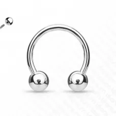 Циркуляр (подкова) с внешней резьбой из титана Pirslab T23H серьга для септума, хряща уха, брови, носа, губ, пупка, сосков, пирсинга смайл