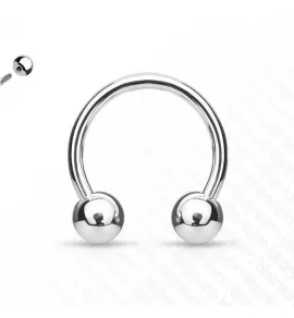 Циркуляр (подкова) с внешней резьбой из титана Pirslab T23H серьга для септума, хряща уха, брови, носа, губ, пупка, сосков, пирсинга смайл