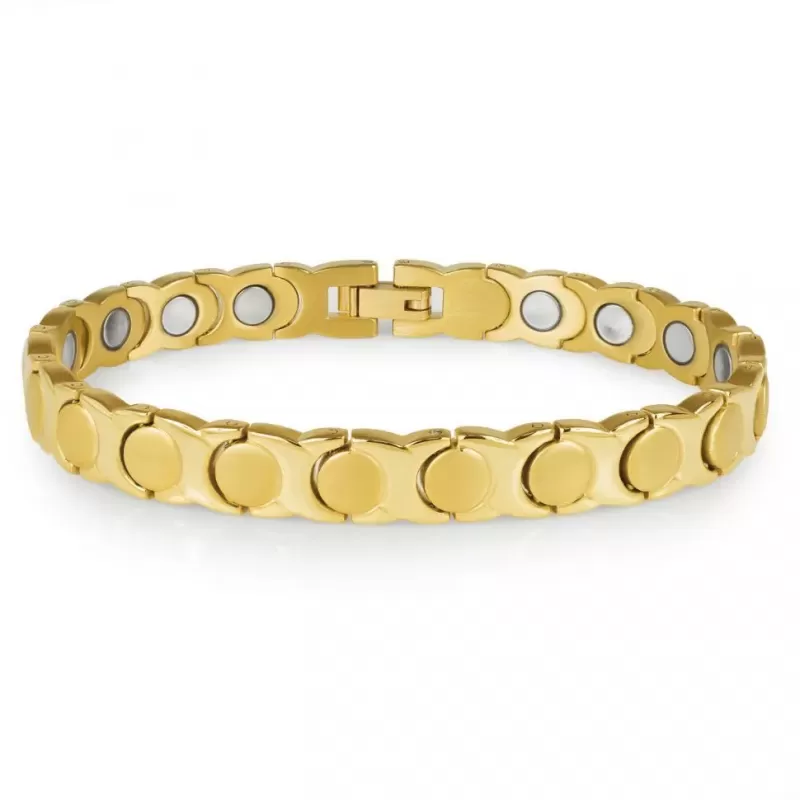 Мужской магнитный браслет из стали Magnetana KBM-210334 с золотистым покрытием