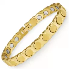 Мужской магнитный браслет из стали Magnetana KBM-210334 с золотистым покрытием