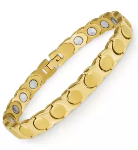 Мужской магнитный браслет из стали Magnetana KBM-210334 с золотистым покрытием