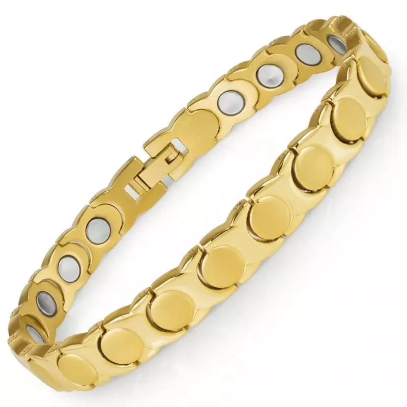 Мужской магнитный браслет из стали Magnetana KBM-210334 с золотистым покрытием