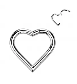 Пирсинг кольцо кликер сердце из титана Pirslab RHT35, без камней