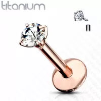Серьга микролабрет 1,2 мм из титана с фианитом для пирсинга губ, хеликса, трагуса Pirslab T23LI3-RDC