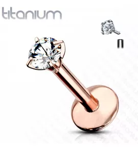 Серьга микролабрет 1,2 мм из титана с фианитом для пирсинга губ, хеликса, трагуса Pirslab T23LI3-RDC