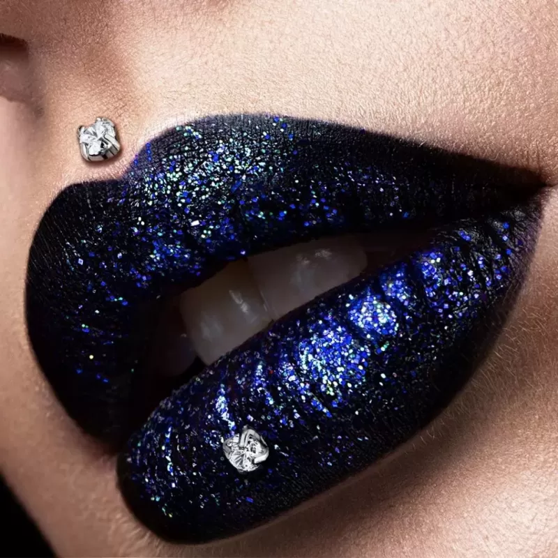 Серьга микролабрет 1,2 мм из титана с фианитом для пирсинга губ, хеликса, трагуса Pirslab T23LI3-RDC