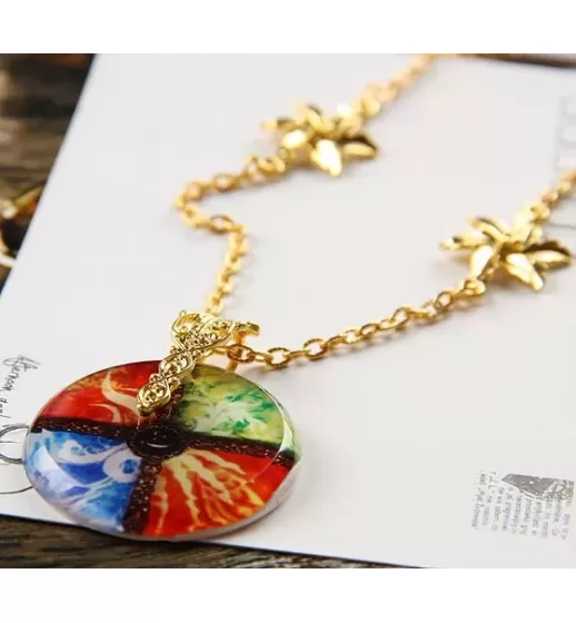 Кулон с цепочкой DS-71423 с ярким рисунком