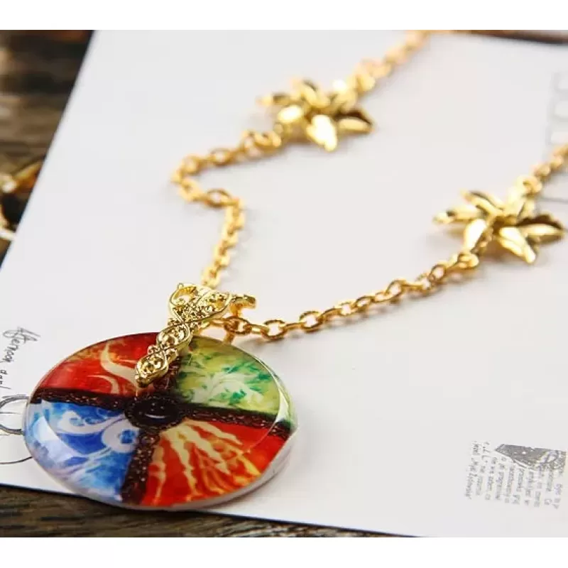 Кулон с цепочкой DS-71423 с ярким рисунком