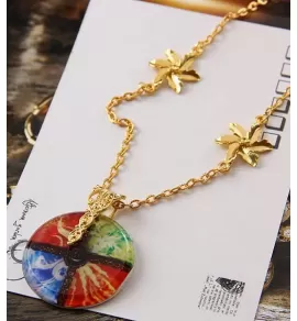 Кулон с цепочкой DS-71423 с ярким рисунком