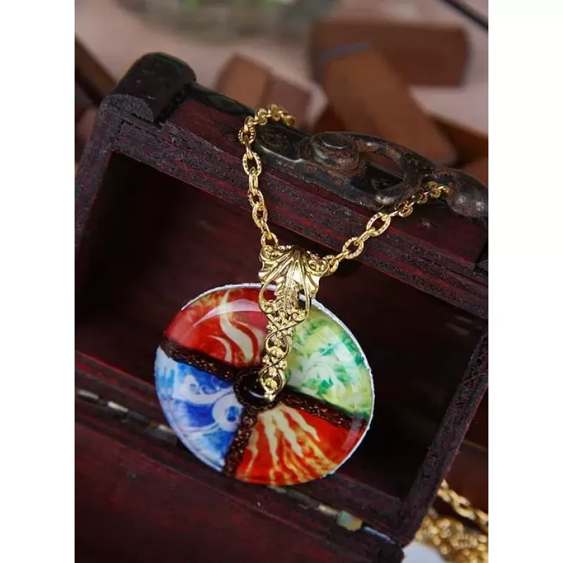 Кулон с цепочкой DS-71423 с ярким рисунком