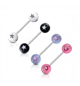 Набор из 4 штанг для пирсинга языка PiercedFish VB-006