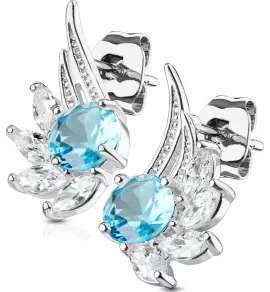 Женские серьги-гвоздики с фианитами в форме крыльев TATIC EA-033