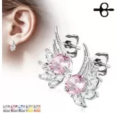 Женские серьги-гвоздики с фианитами в форме крыльев TATIC EA-033