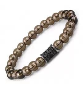 Браслет на резинке из раухтопаза с фианитами Everiot Select LNS-2126