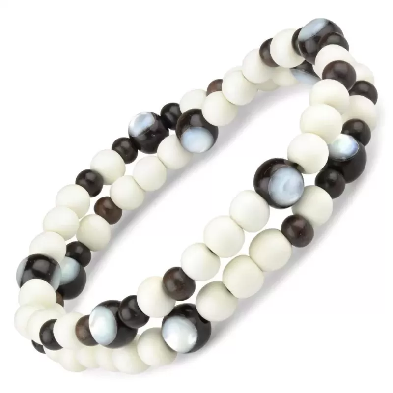 Браслет в два оборота из дерева на резинке Everiot Select LNS-3105