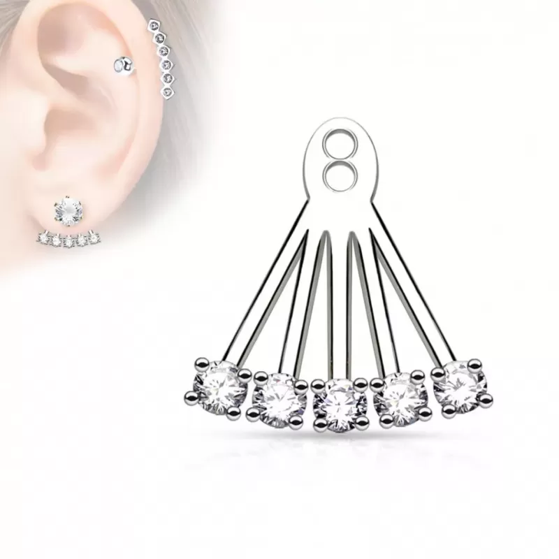 Подвеска для сережек TATIC ED-07-C с фианитами