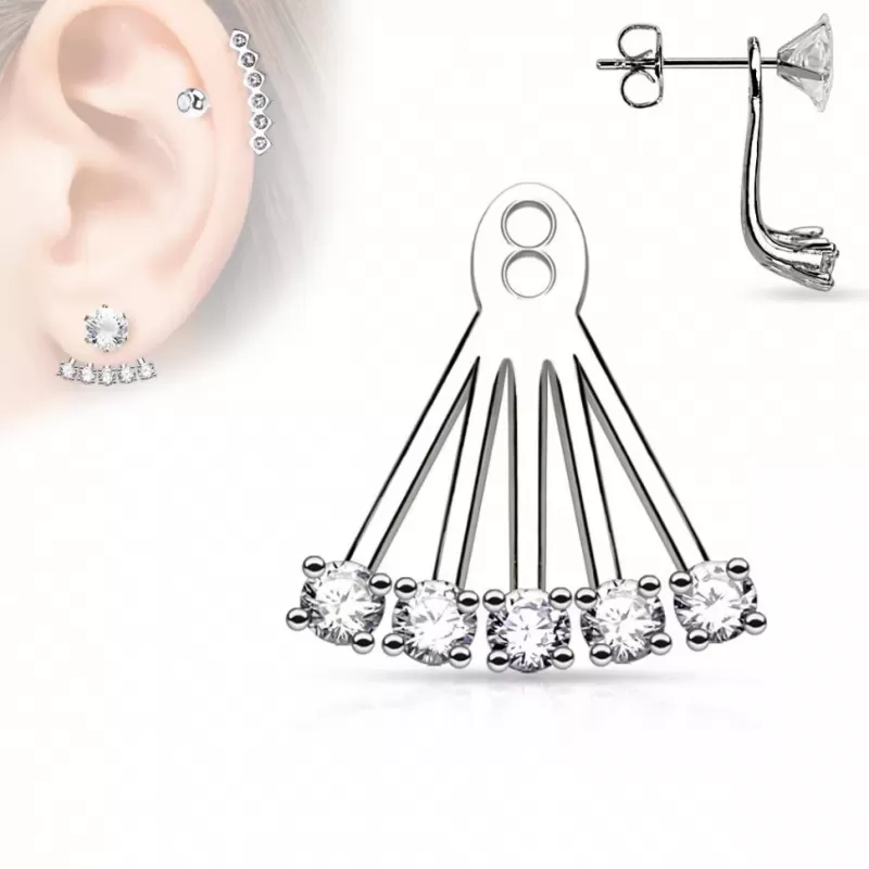 Подвеска для сережек TATIC ED-07-C с фианитами