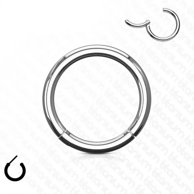 Кольцо кликер из титана Pirslab RHT3 серьга для пирсинга септума, хряща уха, брови, носа, губ, пупка, сосков (от 6 мм до 12 мм)