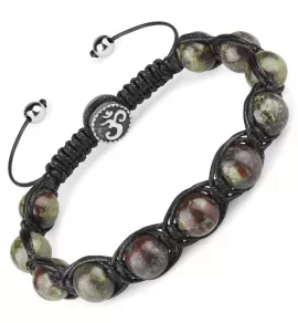 Браслет Everiot Select LNS-2267 Шамбала из яшмы с символом "ОМ"