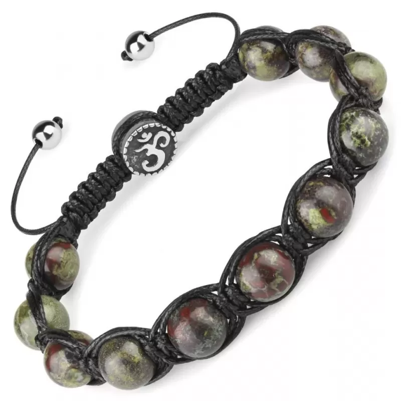 Браслет Everiot Select LNS-2267 Шамбала из яшмы с символом "ОМ"