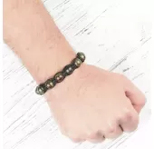 Браслет Everiot Select LNS-2267 Шамбала из яшмы с символом "ОМ"
