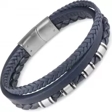 Мужской плетеный браслет из экокожи TATIC SLQ-1013B синий