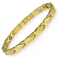 Мужской магнитный браслет из стали Magnetana KBM-210335 с золотистым покрытием