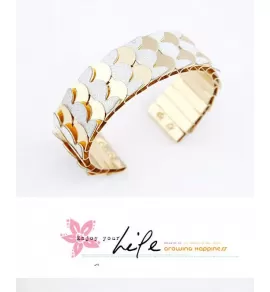 Жесткий браслет-кафф AS-A27448 "Чешуя" широкий