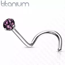 Титановая серьга для пирсинга носа (нострил) Pirslab T23NO4-A с фианитом