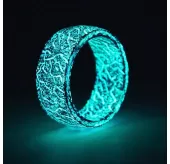 Светящееся кольцо Lonti glow Blue Malachite, 8 мм