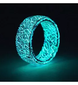 Светящееся кольцо Lonti glow Blue Malachite, 8 мм