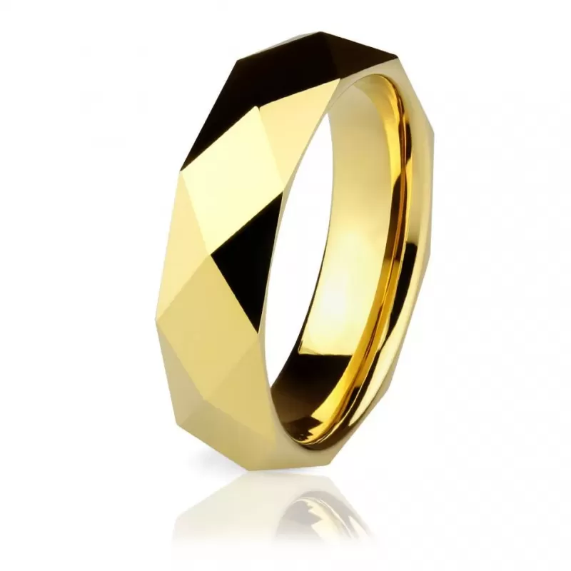 Кольцо из карбида вольфрама INFY R-TG-0071 граненое