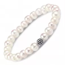 Эластичный браслет Everiot Select LNS-2167 из барочного жемчуга с фианитами