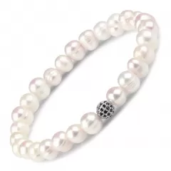 Эластичный браслет Everiot Select LNS-2167 из барочного жемчуга с фианитами