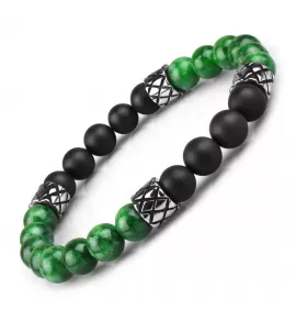 Браслет из агата и тонированного кварца на резинке Everiot Select LNS-2127