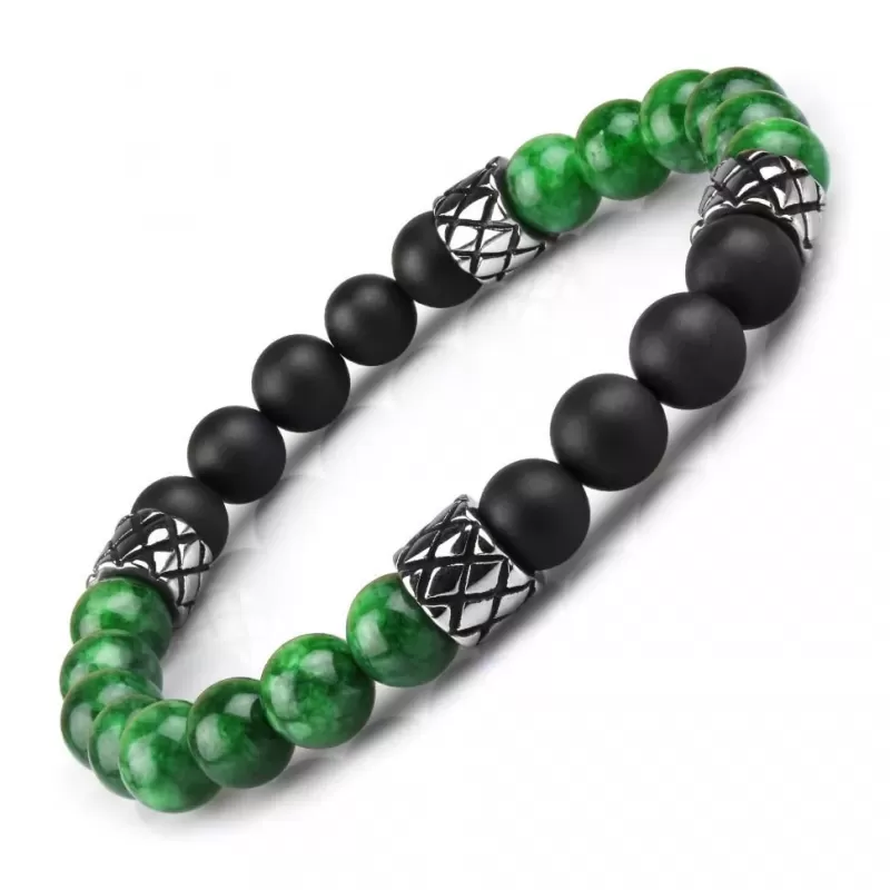 Браслет из агата и тонированного кварца на резинке Everiot Select LNS-2127