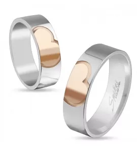 Кольцо из стали Spikes --R-M4144 с сердцем