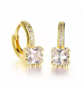 Женские серьги-кольца Everiot SE-XP-1111 золотистые с фианитами