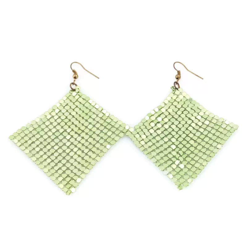 Серьги Indigo ING-RR-119 салатовые Disco Ball